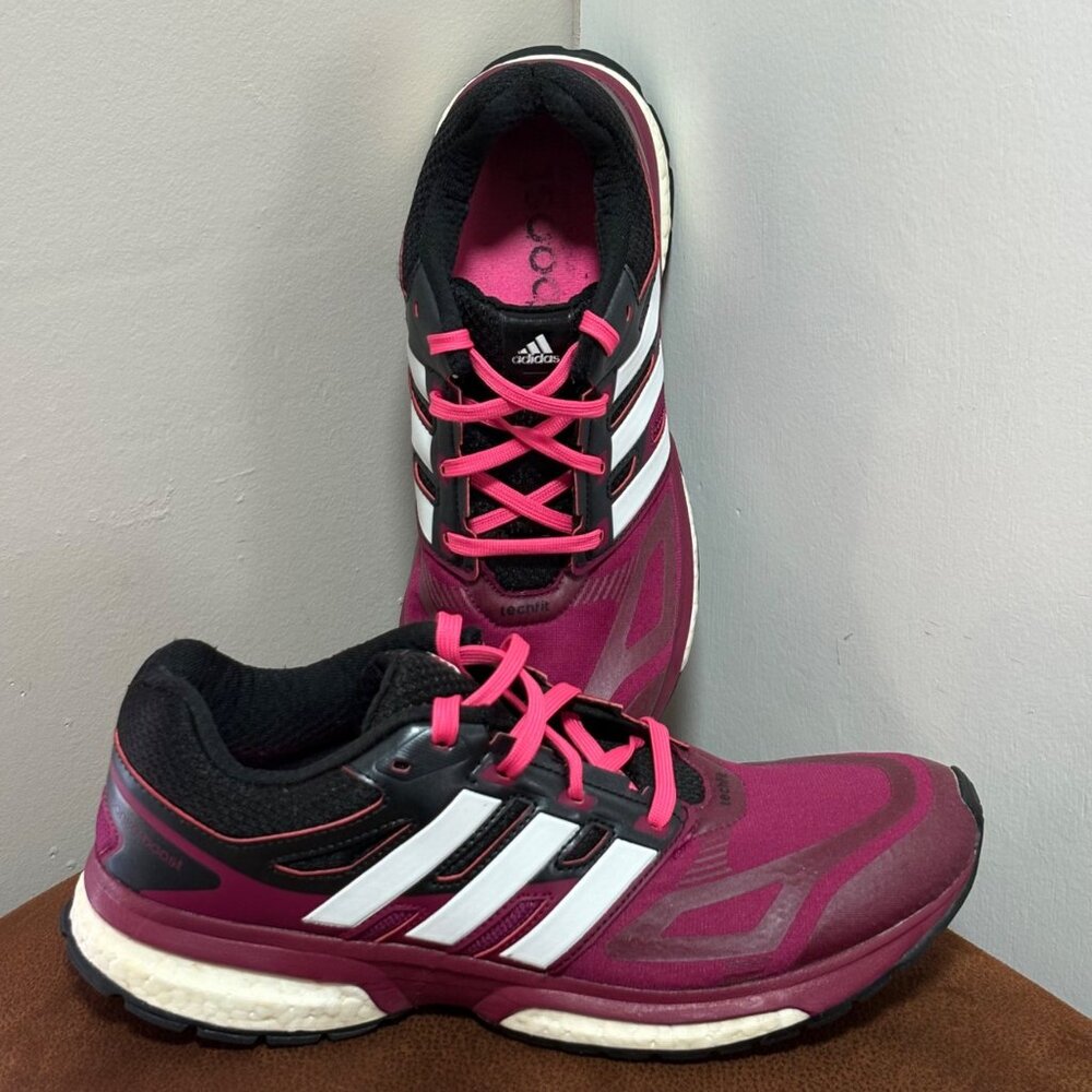 ADIDAS RUNNING SHOES WOMENS SIZE 9.5 RESPONSE BOOST TECHFIT PINK SPORT